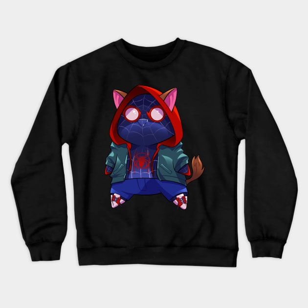 Miles Morales PopCat Crewneck Sweatshirt by theninjabot